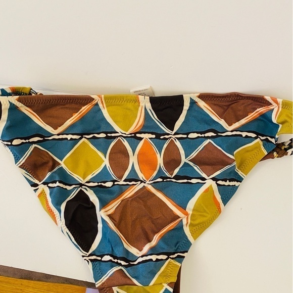 BCBGMAXAZRIA bathing suit bottom geometric bikini olive blue coral brown green - Picture 9 of 12